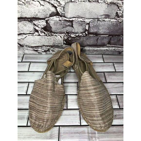 Toni Pons Origens Norma Beige Shimmer Wedge Espadrille Sandals Women Sz 40EU/9.5 - Picture 4 of 16